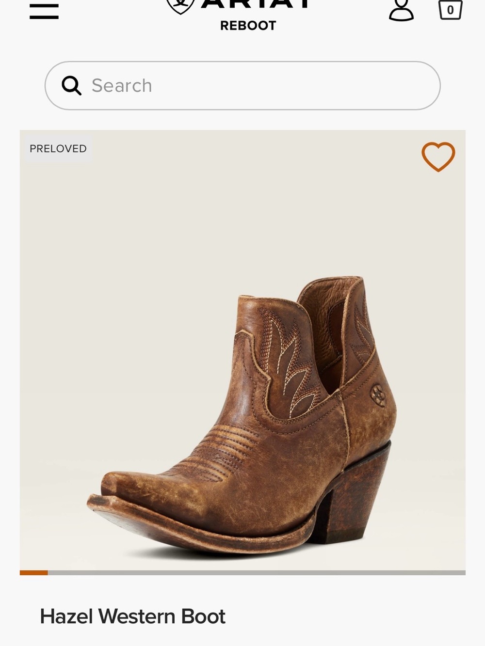 Ariat Hazel Western Ankle Boot in Distressed Brown